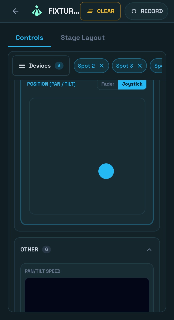 Mobile fixture control